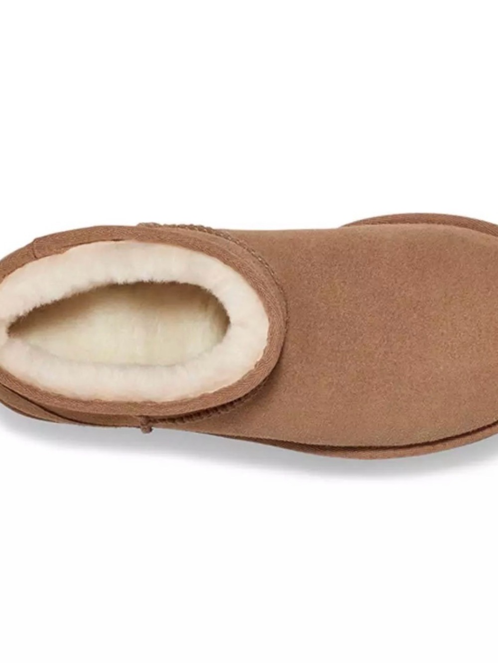UGG Chestnut Suede Shearling-Lined Slip-On Platform